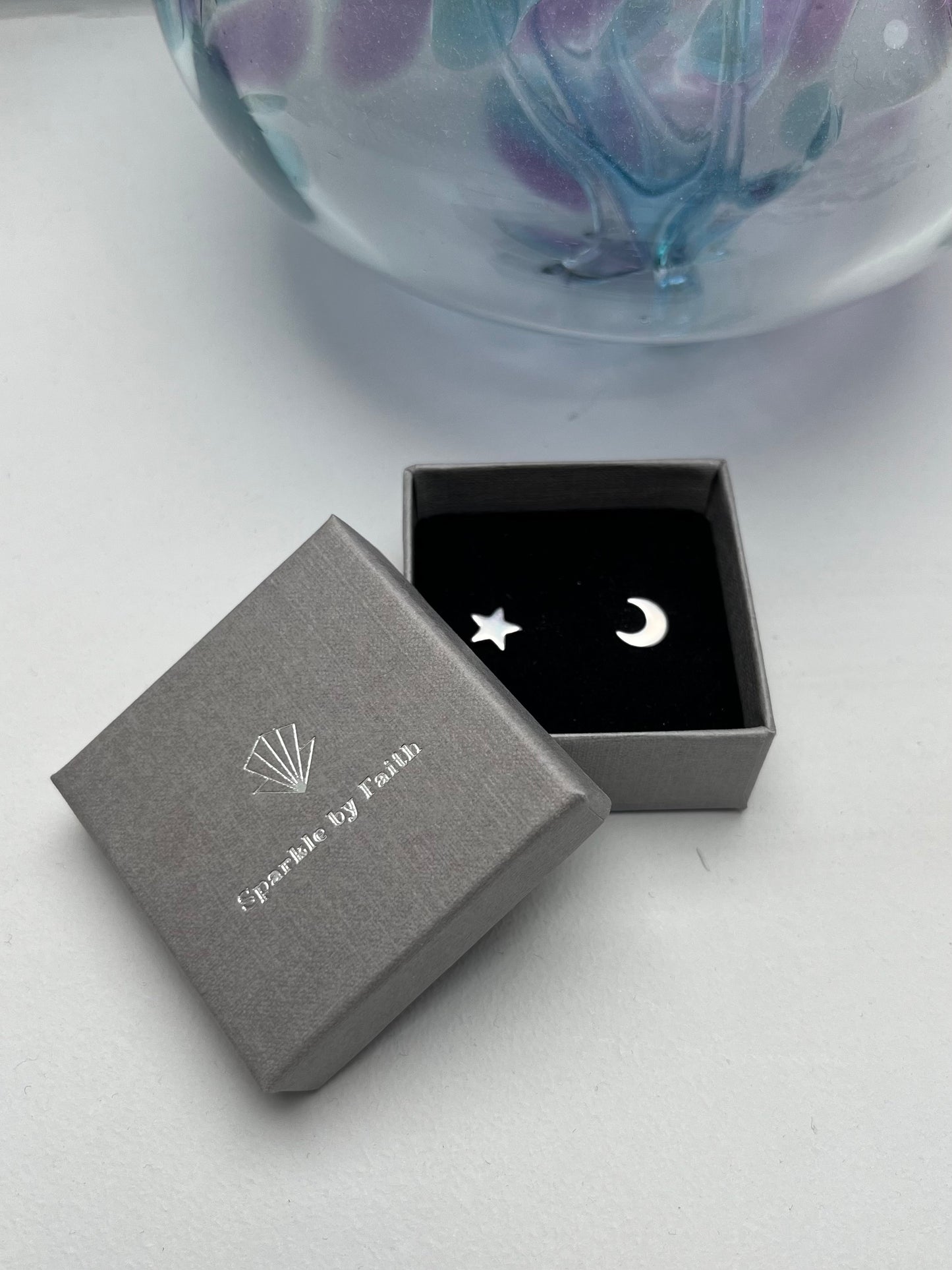 Eco sterling silver stud earrings