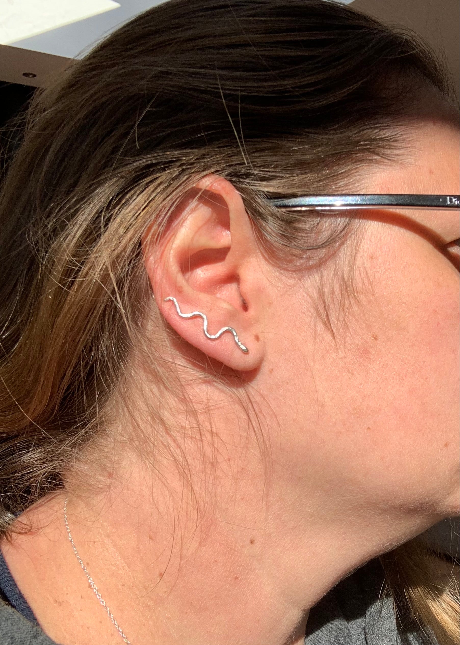 Sparkle Ear Climbers authentic Silver